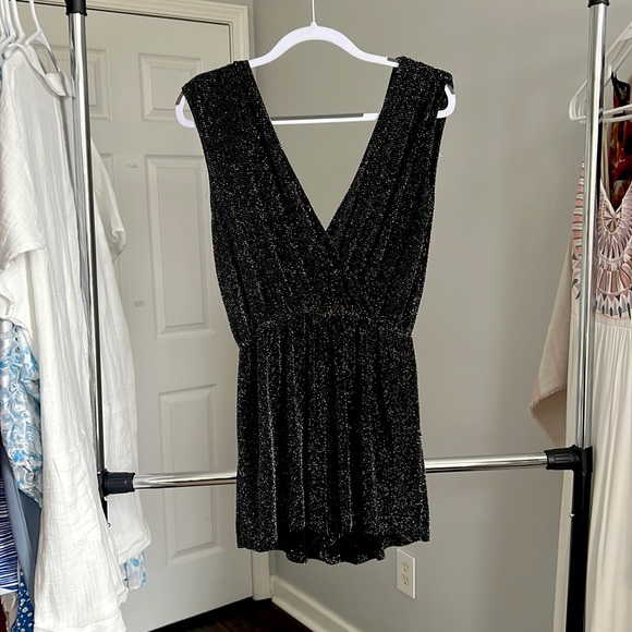 Black and silver sparkly romper - perfect for a night out! Side M - Picture 1 of 5